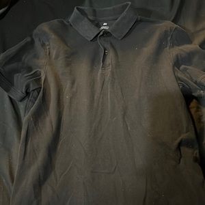 H&M regular fit black polo